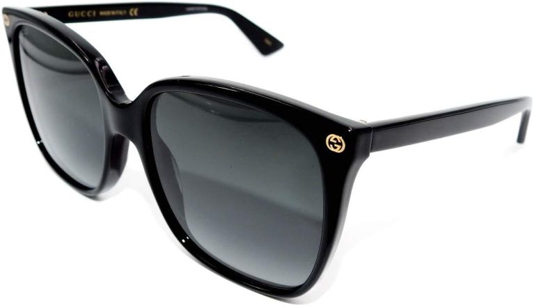 Gucci GG0022S 001, monture noire, verres gris, taille 57