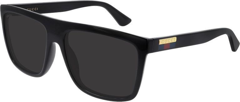 Gucci GG0748S homme, monture noire, verres gris, taille 59